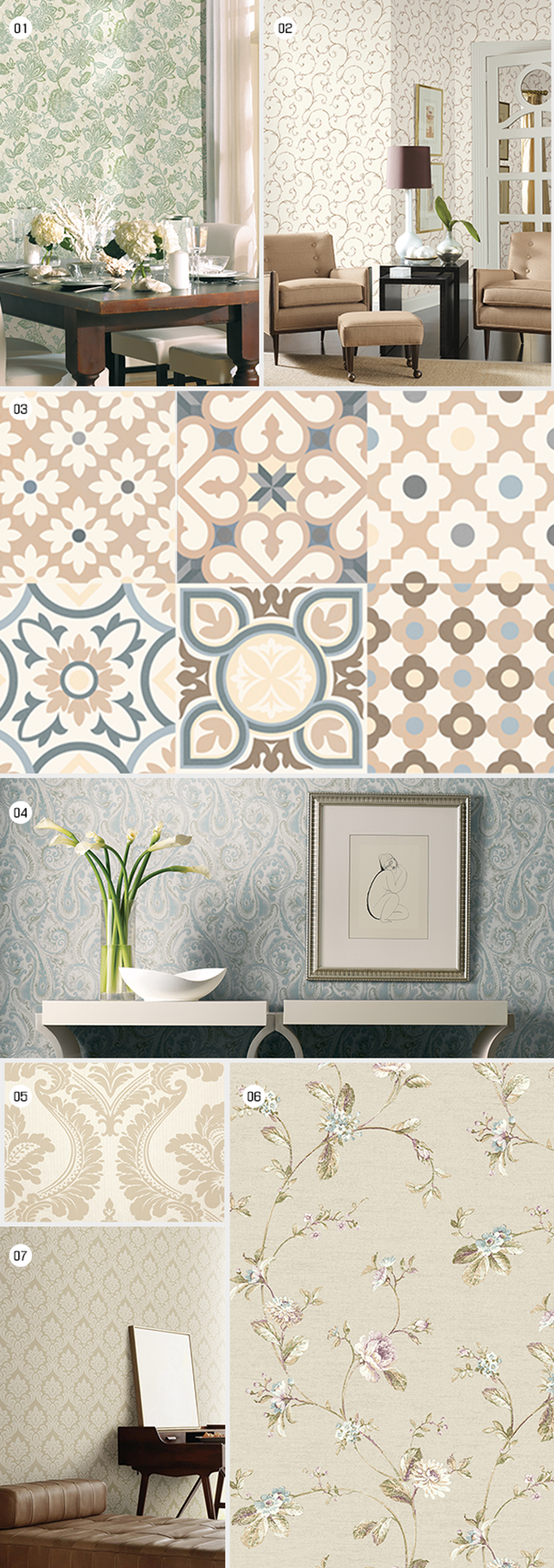 01 – Categoria Decor | Coleção Nautical | Produto Wallpaper Nautical Ny4863
02 – Categoria Decor | Coleção Riverside Park | Produto Wallpaper Riverside Park FD8489
03 – Categoria Architetto | Coleção Heritage | Produto HERITAGE GREY (MT)
04 – Categoria Decor | Coleção Modern Nature | Produto Wallpaper Modern Nature CZ2424
05 – Categoria Decor | Coleção Soft Feeling | Produto Wallpaper Soft Feeling SF020302
06 – Categoria Decor | Coleção Riverside Park | Produto Wallpaper Riverside Park FD8478
07 – Categoria Decor | Coleção Soft Feeling | Produto Wallpaper Soft Feeling SF020502