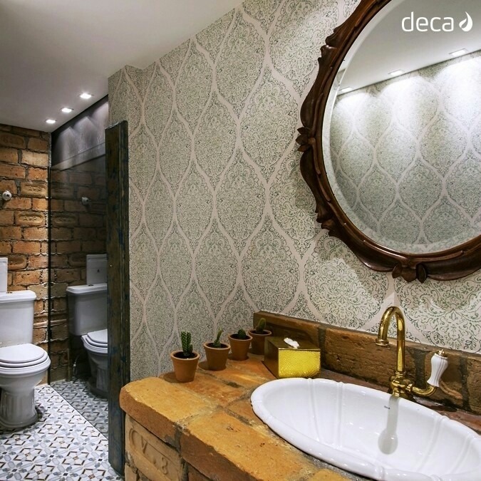 Banheiro Com Papel De Parede — Vantagens e Desvantagens Na Hora De Decorar O Ambiente